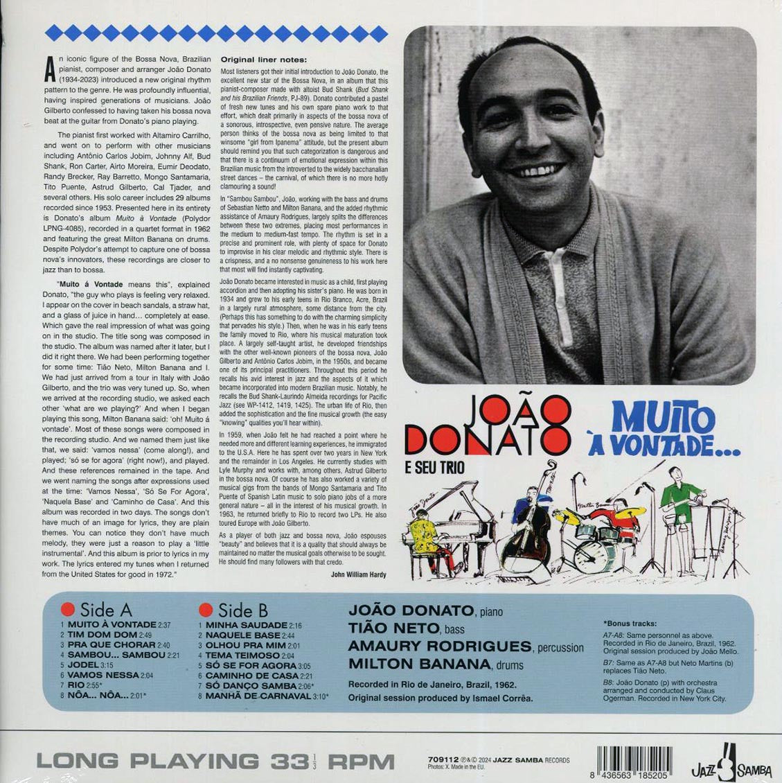 Joao Donato, Seu Trio - Muito a Vontade  (+4 bonus tracks) (ltd. ed.) (180g) - Vinyl LP, LP