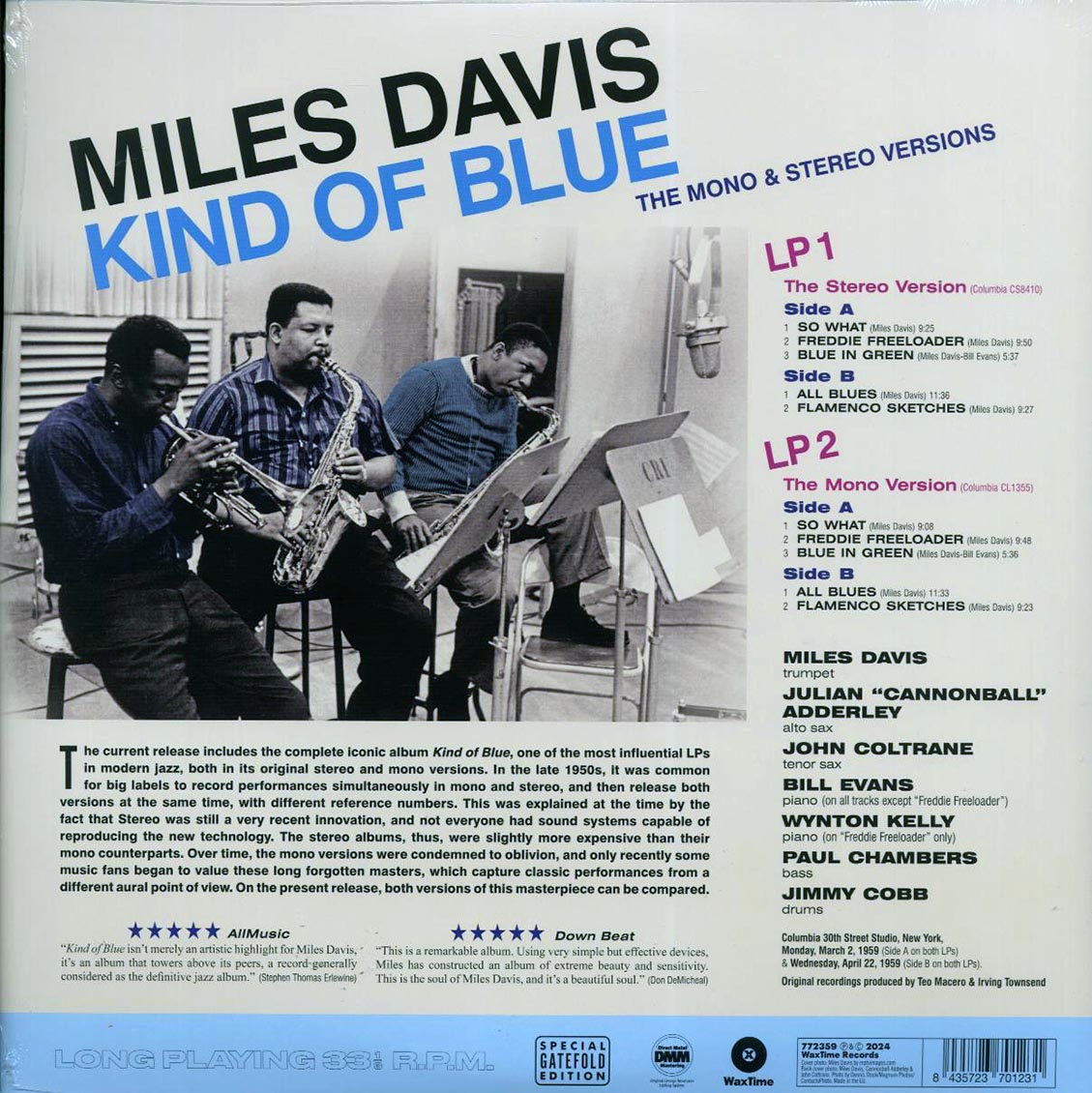 Miles Davis - Kind Of Blue: The Mono & Stereo Versions (mono+stereo) (ltd. ed.) (2xLP) (180g) - Vinyl LP, LP
