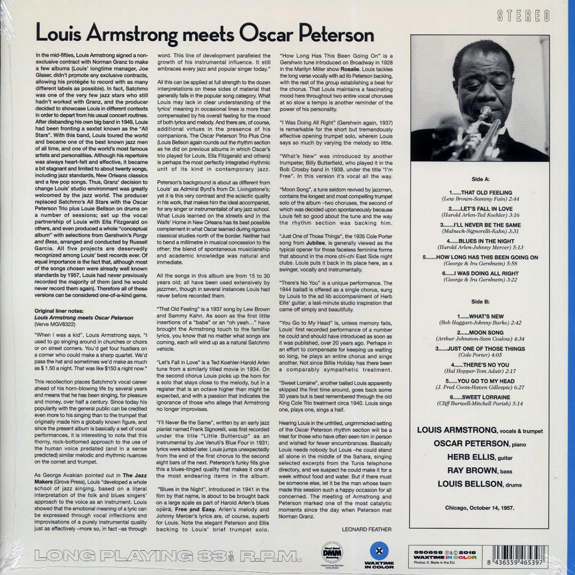 Louis Armstrong, Oscar Peterson - Louis Armstrong Meets Oscar Peterson (ltd. ed.) (180g) (blue vinyl) - Vinyl LP, LP