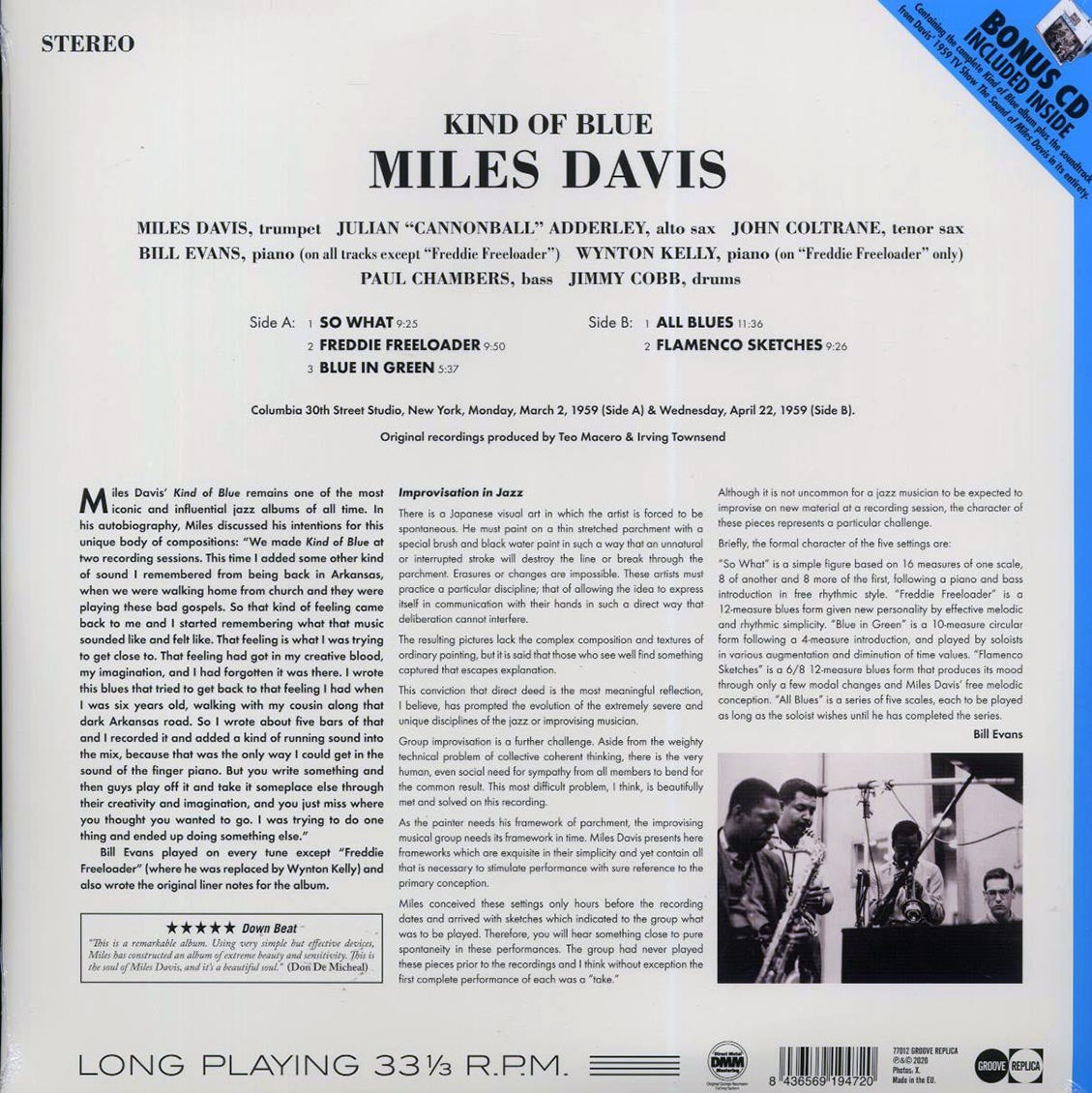 Miles Davis - Kind Of Blue (ltd. ed.) (180g) (incl. CD) - Vinyl LP, LP