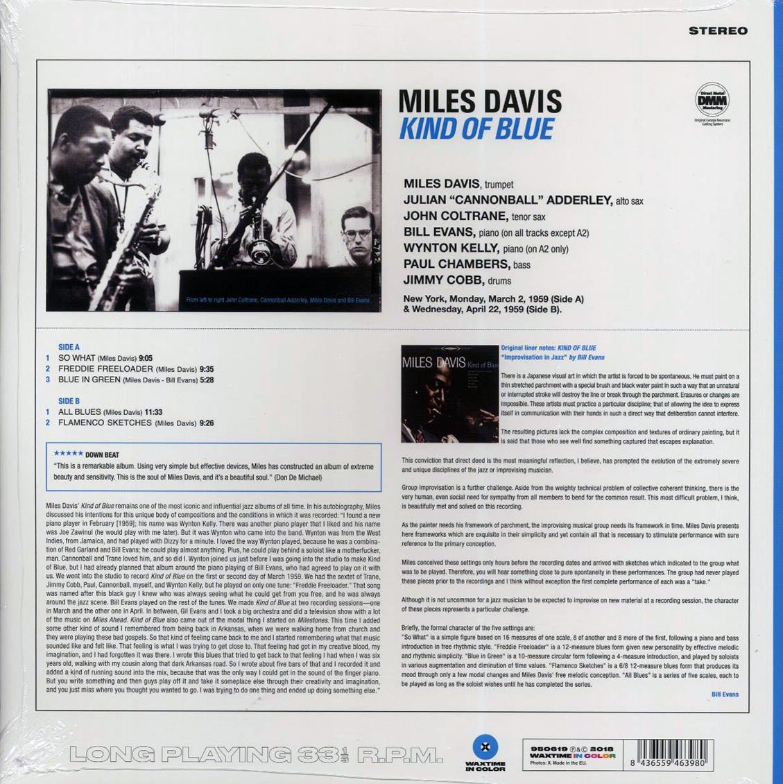 Miles Davis - Kind Of Blue (ltd. ed.) (180g) (blue vinyl) - Vinyl LP, LP