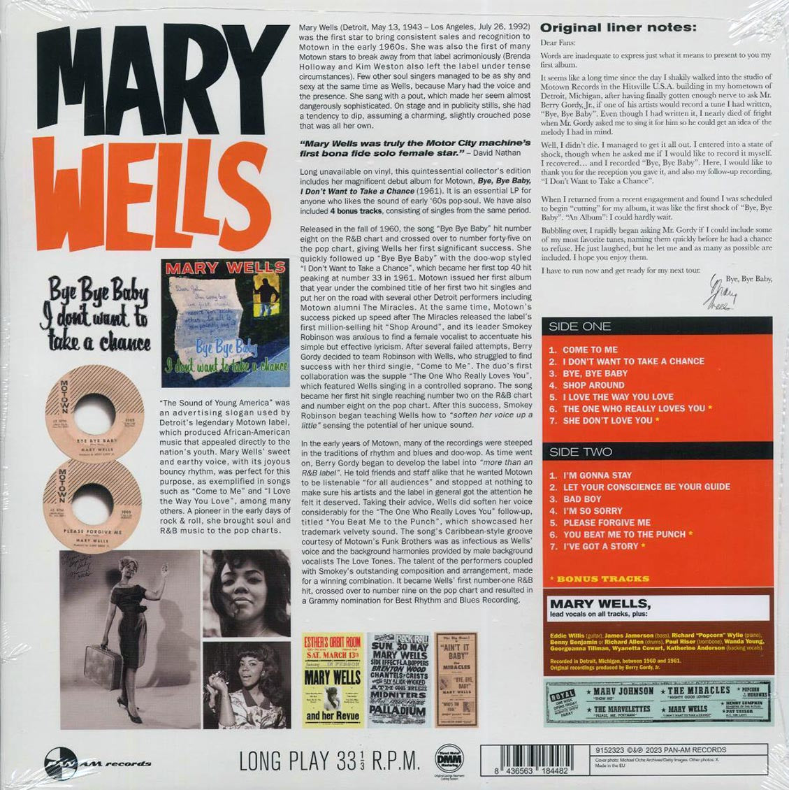 Mary Wells - Bye Bye Baby, I Don't Want To Take A Chance (+4 bonus tracks) (ltd. ed.) (180g) - Vinyl LP, LP