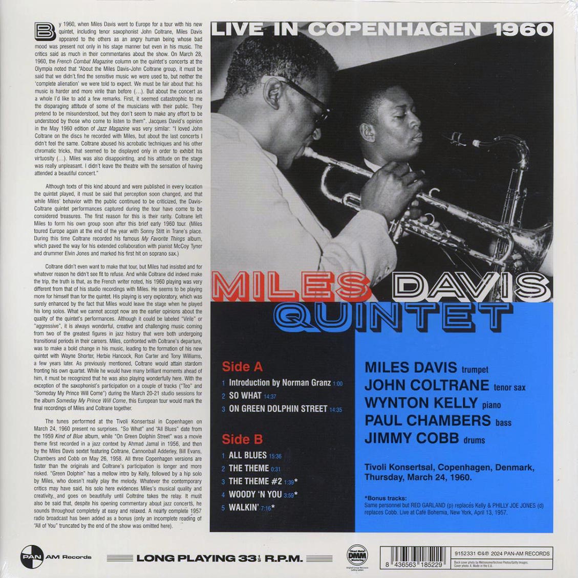 Miles Davis Quintet, John Coltrane - Live In Copenhagen 1960 (+3 bonus tracks) (ltd. ed.) (180g) - Vinyl LP, LP
