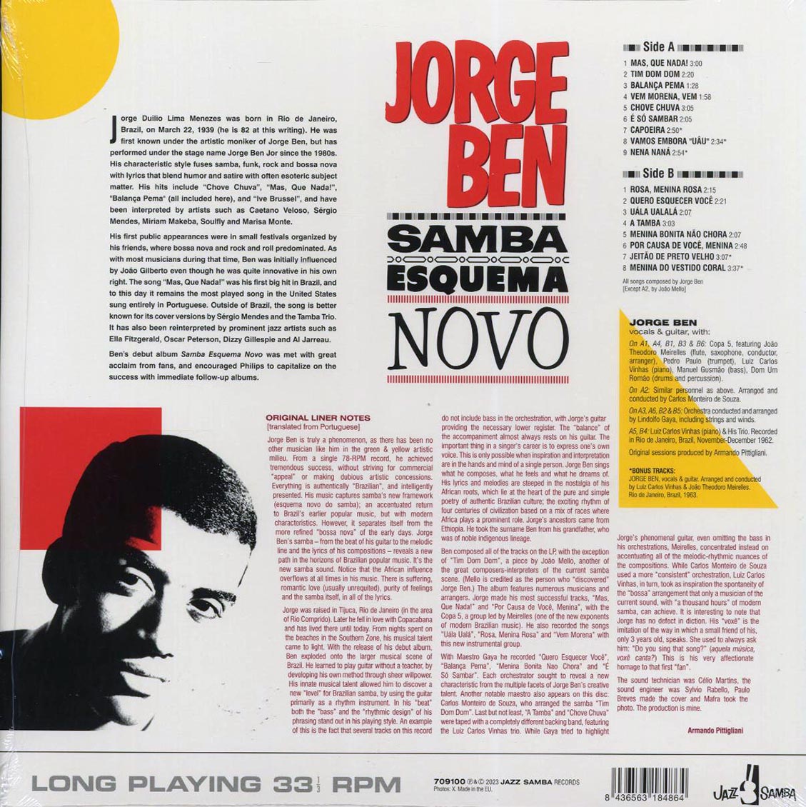 Jorge Ben - Samba Esquema Novo (+5 bonus tracks) (ltd. ed.) (180g) - Vinyl LP, LP