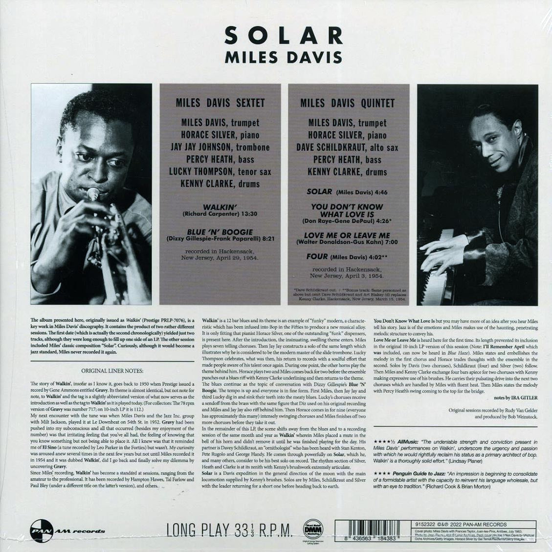 Miles Davis All Stars - Solar (+2 bonus tracks) (ltd. ed.) (180g) - Vinyl LP, LP