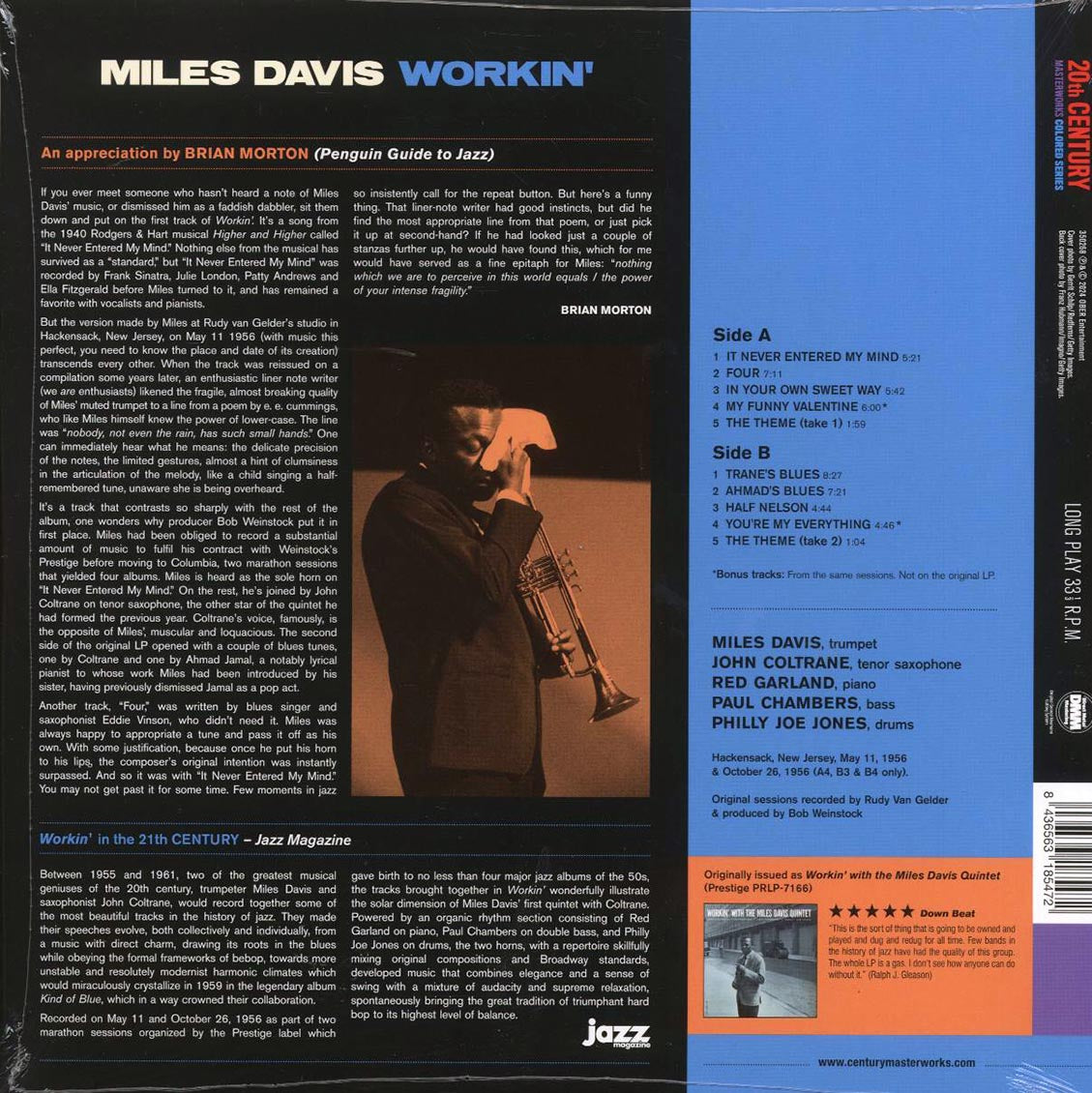 Miles Davis - Workin' (+2 bonus tracks) (ltd. ed.) (180g) - Vinyl LP, LP