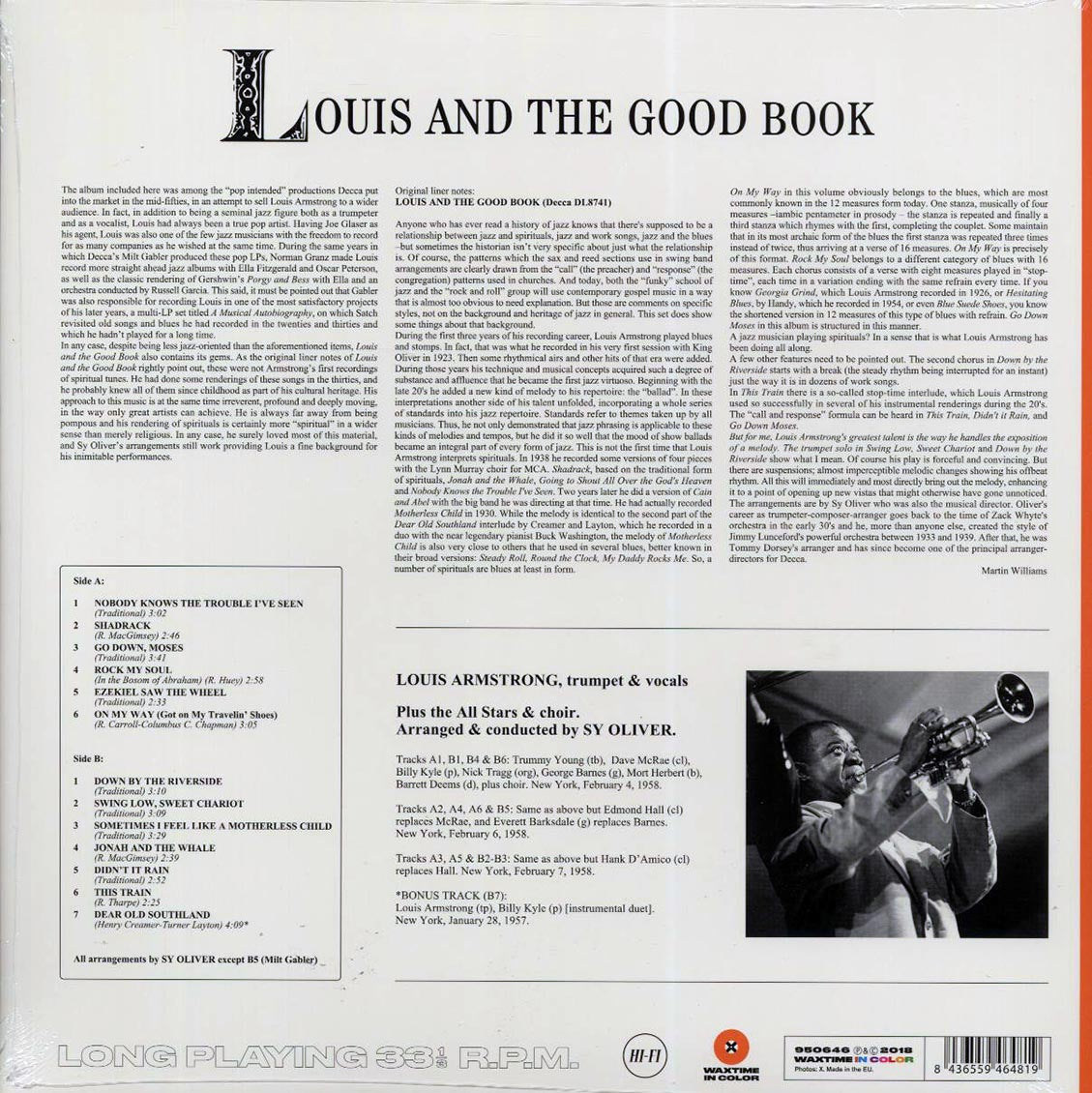 Louis Armstrong & His All-Stars, The Sy Oliver Choir - Louis And The Good Book (+bonus track) (ltd. ed.) (180g) (orange vinyl) - Vinyl LP, LP