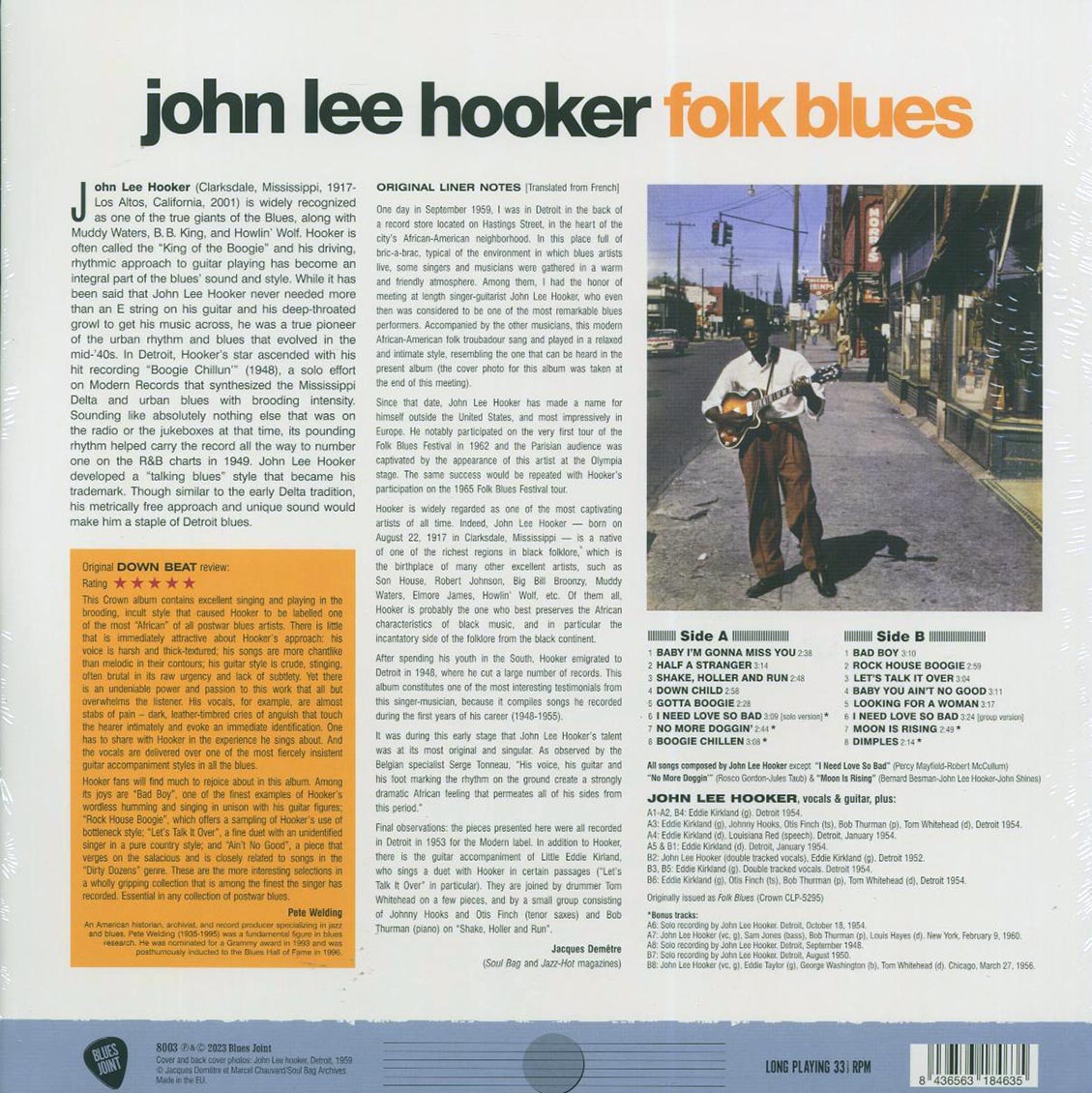 John Lee Hooker - Folk Blues (+5 bonus tracks) (ltd. ed.) (180g) - Vinyl LP, LP