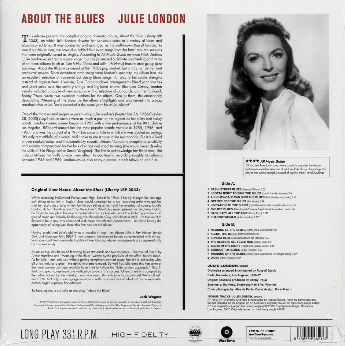 Julie London - About the Blues (+4 bonus tracks) (ltd. ed.) (180g) - Vinyl LP, LP