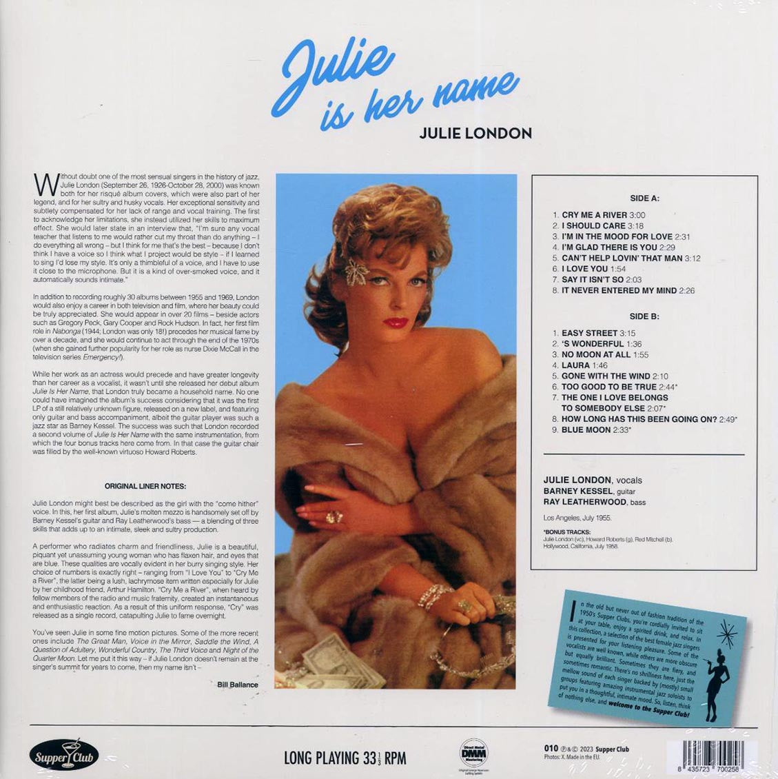 Julie London - Julie Is Her Name (+4 bonus tracks) (ltd. ed.) (180g) - Vinyl LP, LP