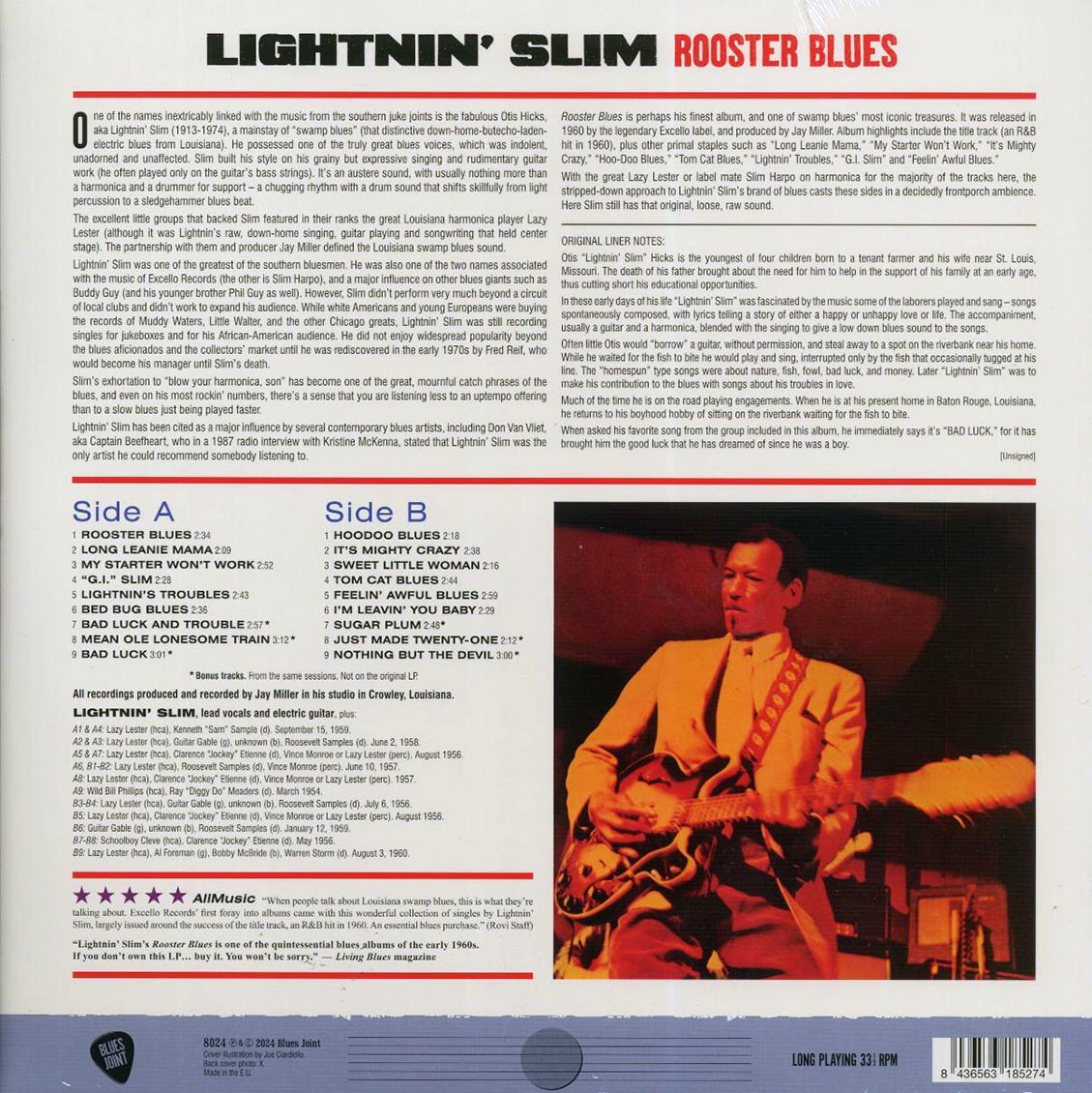 Lightnin' Slim - Rooster Blues (+6 bonus tracks) (ltd. ed.) (180g) - Vinyl LP, LP