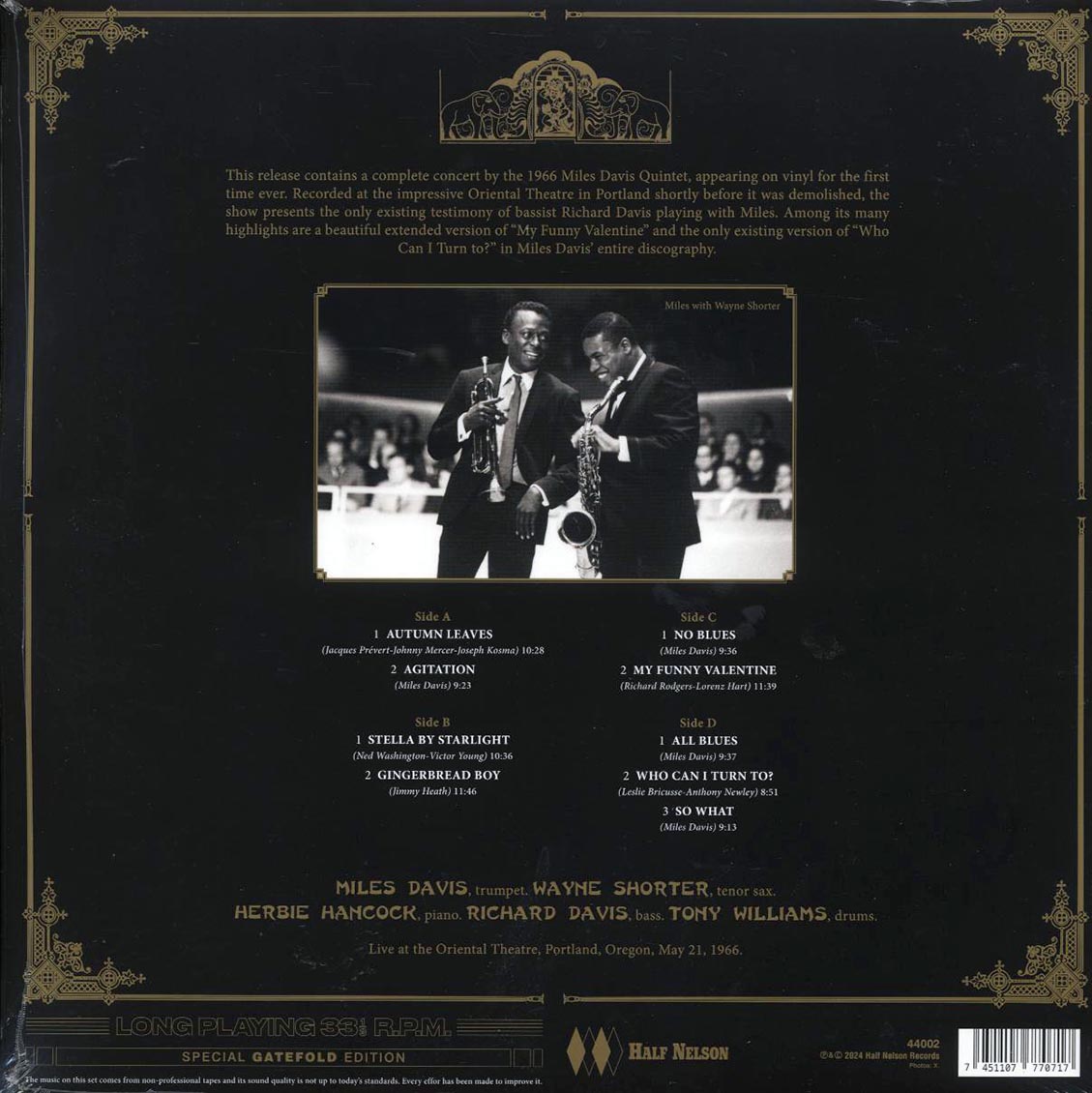 Miles Davis Quintet - Live At The Oriental Theatre 1966 (ltd. ed.) (2xLP) (180g) - Vinyl LP, LP