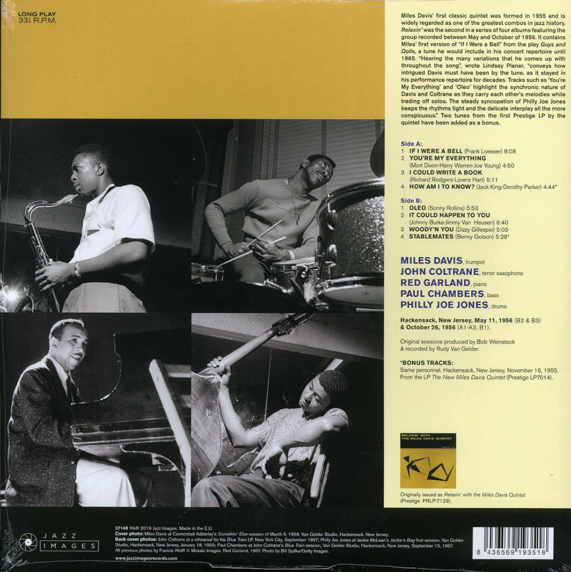 Miles Davis - Relaxin' (+2 bonus tracks) (ltd. ed.) (180g) - Vinyl LP, LP