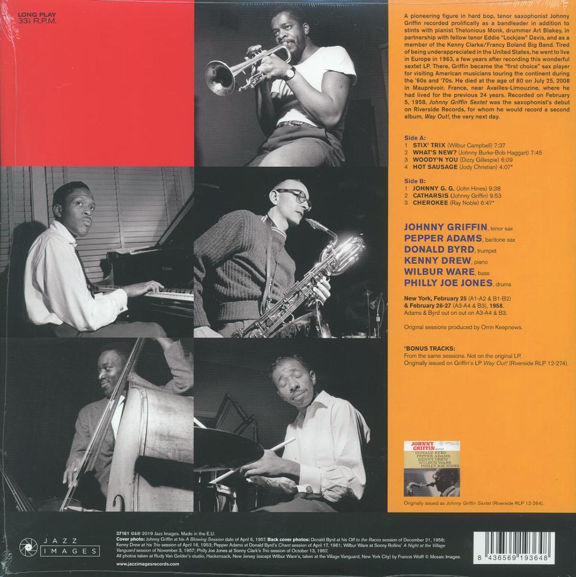 Johnny Griffin Sextet - Johnny Griffin Sextet (+2 bonus tracks) (ltd. ed.) (180g) - Vinyl LP, LP