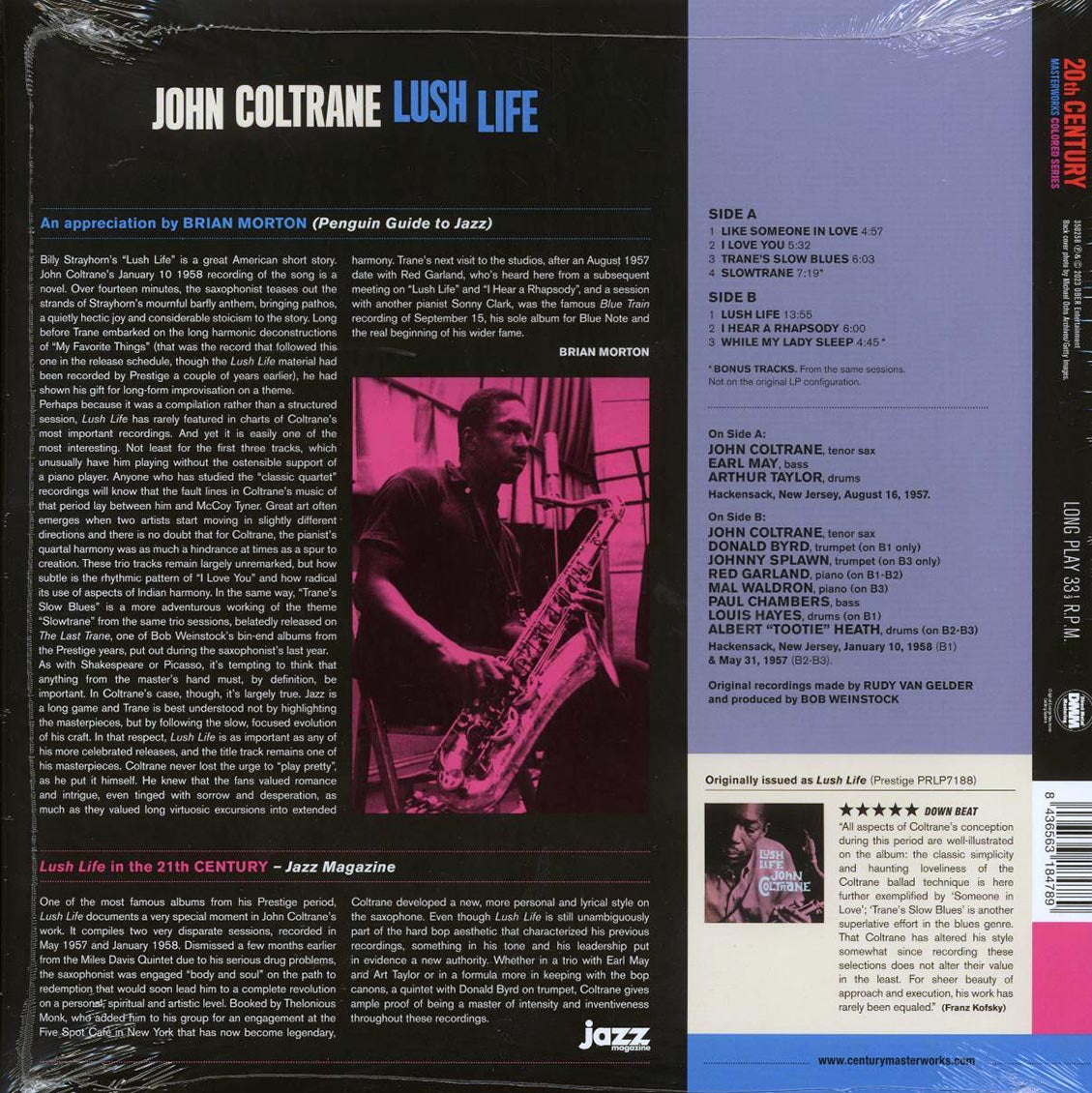 John Coltrane - Lush Life (+2 bonus tracks) (ltd. ed.) (180g) (blue vinyl) - Vinyl LP, LP