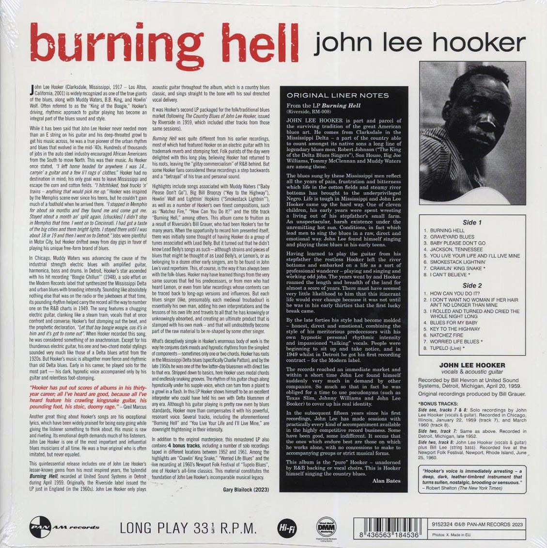 John Lee Hooker - Burning Hell (+4 bonus tracks) (ltd. ed.) (180g) - Vinyl LP, LP