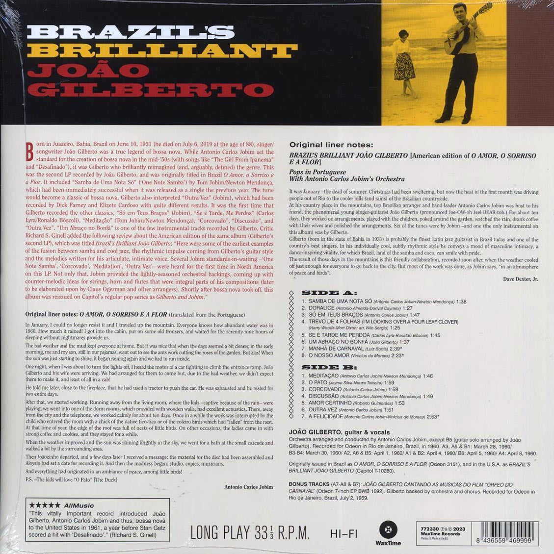 Joao Gilberto - Brazil's Brilliant (+3 bonus tracks) (ltd. ed.) (180g) - Vinyl LP, LP