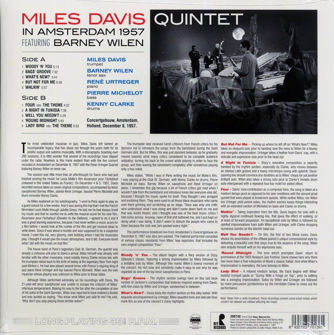 Miles Davis, Barney Wilen - In Amsterdam 1957 (ltd. ed.) (180g) - Vinyl LP, LP