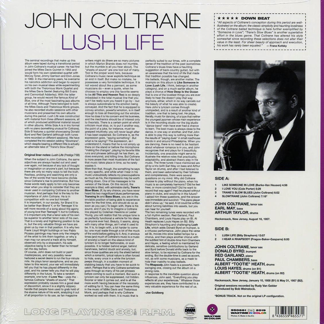 John Coltrane - Lush Life (+bonus track) (ltd. ed.) (180g) (purple vinyl) - Vinyl LP, LP