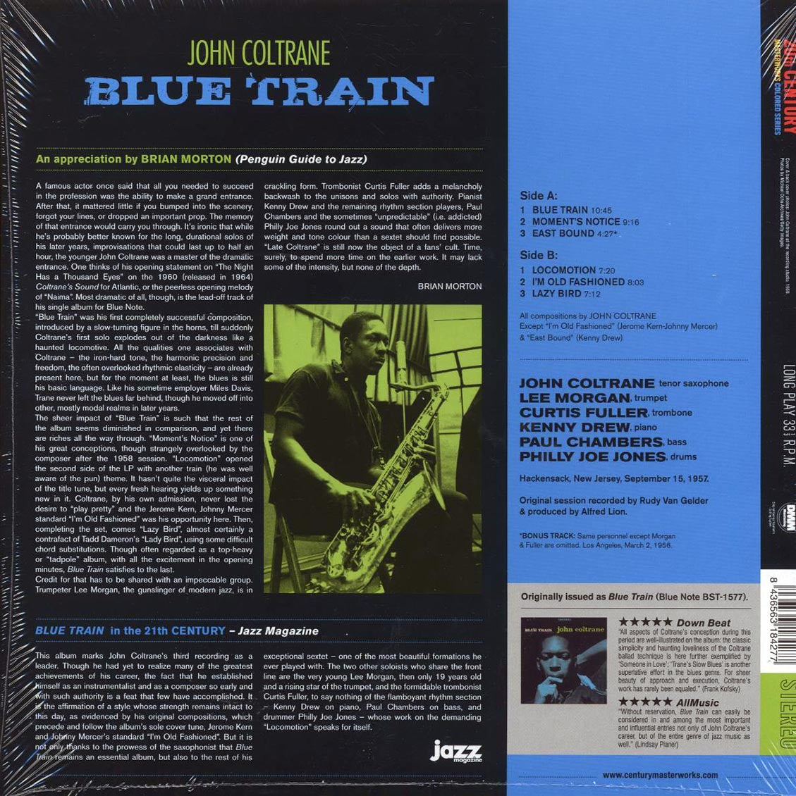 John Coltrane - Blue Train (+bonus track) (ltd. ed.) (180g) (blue vinyl) - Vinyl LP, LP