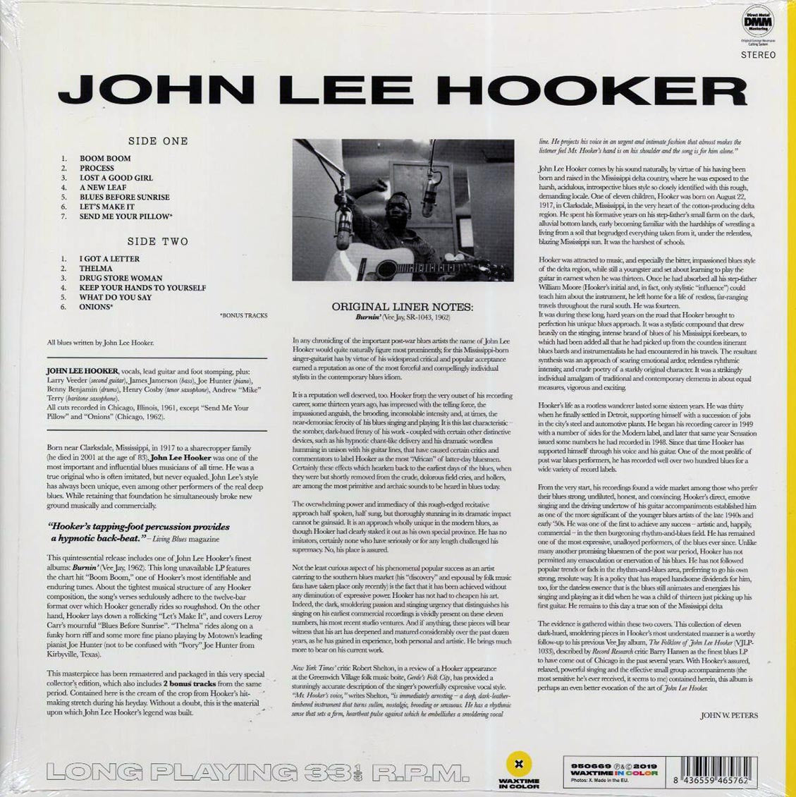 John Lee Hooker - Burnin' (+2 bonus tracks) (ltd. ed.) (180g) (yellow vinyl) - Vinyl LP, LP