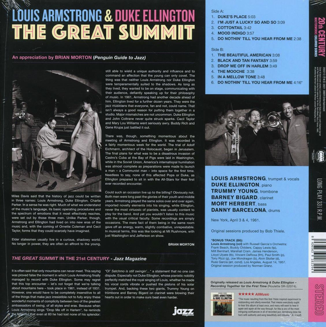 Louis Armstrong, Duke Ellington - The Great Summit (+bonus track) (ltd. ed.) (180g) (yellow vinyl) - Vinyl LP, LP