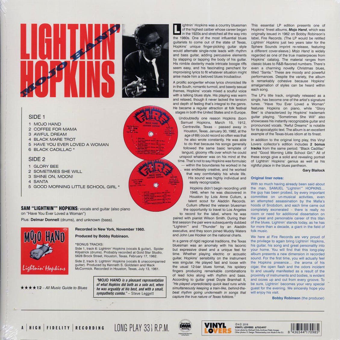 Lightnin' Hopkins - Mojo Hand (+2 bonus tracks) (ltd. ed.) (180g) - Vinyl LP, LP