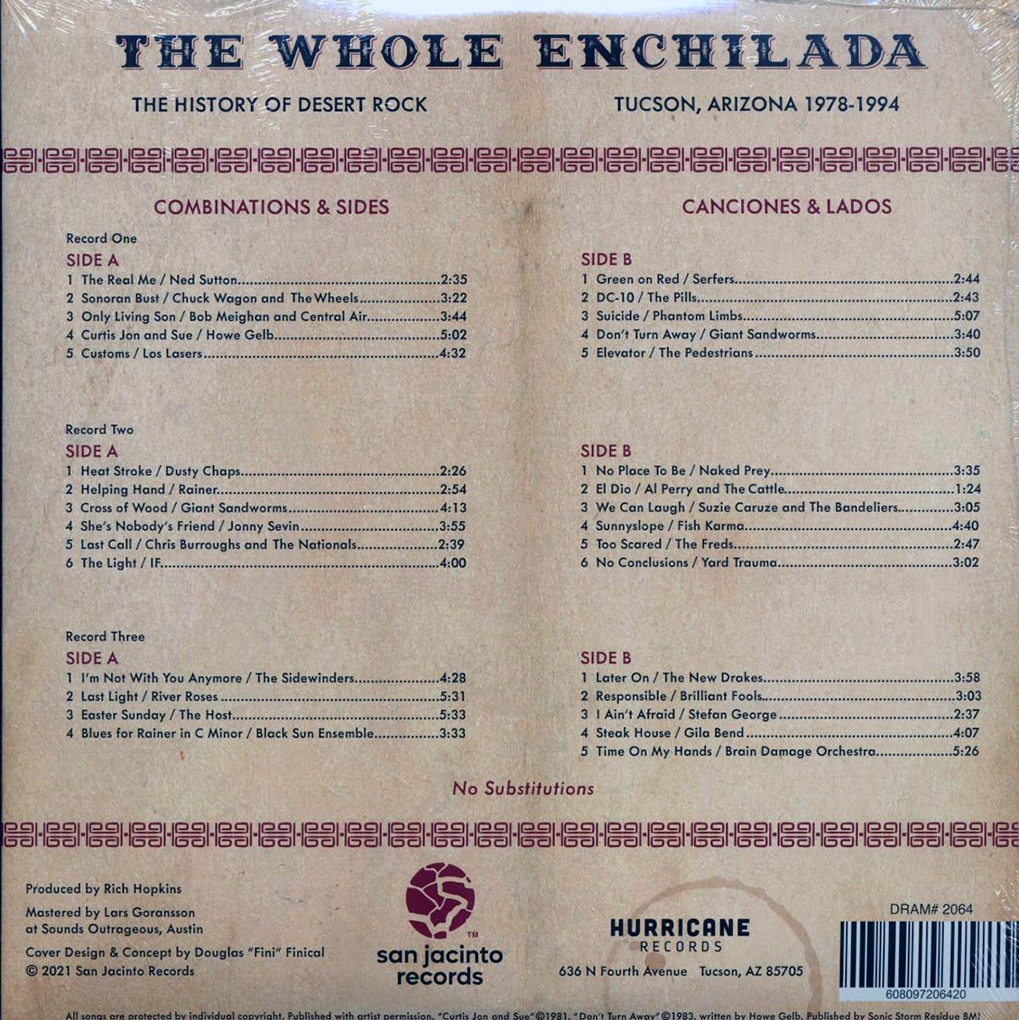 Various - The Whole Enchilada: The History Of Desert Rock Tucson, AZ 1978-1994 (3xLP) (incl. a bonus 45rpm vinyl) - Vinyl LP, LP