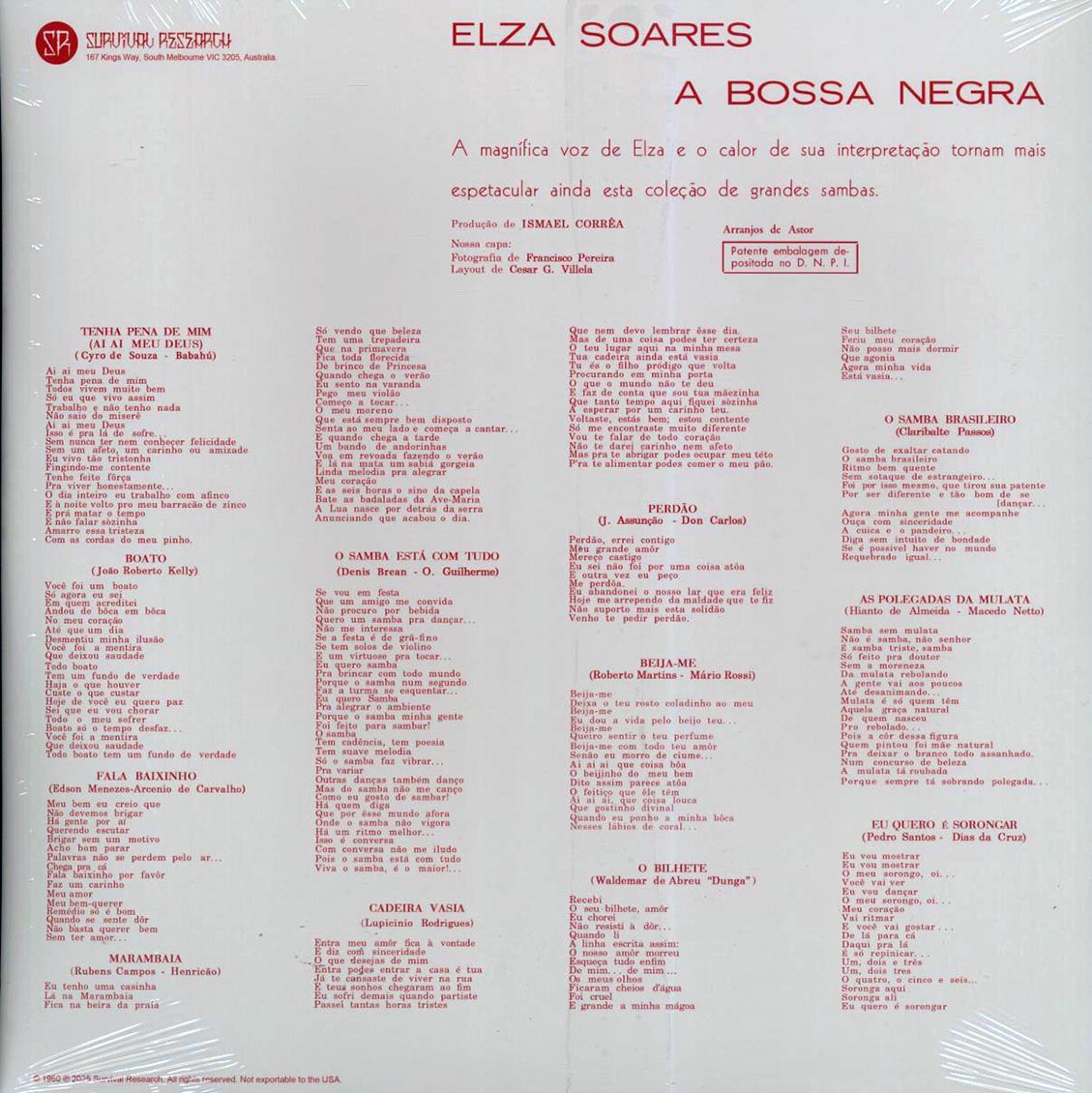Elza Soares - A Bossa Negra - Vinyl LP, LP