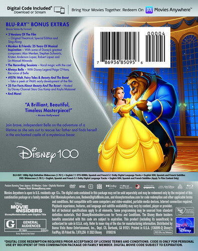 Beauty & The Beast: 25Th Anniversary Edition, Beauty & The Beast: 25Th Anniversary Edition, Blu-Ray