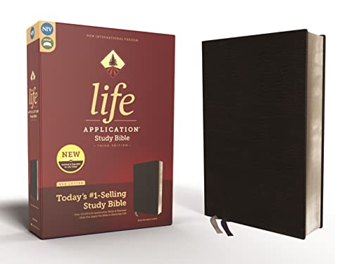 Niv, Life Application Study Bible, Third Edition, Bonded Leather, Black, Red Letter Edition -- Zondervan, Bible