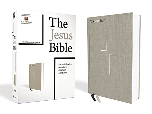 The Jesus Bible, NIV Edition, Cloth Over Board, Gray Linen, Comfort Print -- Passion Publishing, Bible