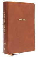 Nkjv, Foundation Study Bible, Large Print, Leathersoft, Brown, Red Letter, Thumb Indexed, Comfort Print: Holy Bible, New King James Version -- Thomas Nelson, Bible