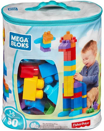 Big Building Bag Blue 80 Piece Toddler Building