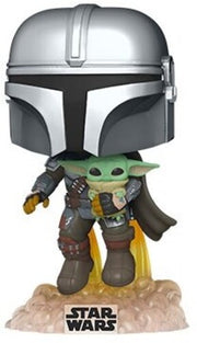 Pop Star Wars Mandalorian Mando Flying With Jet