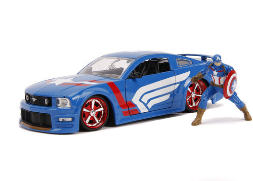 1:24 2006 Ford Mustang Gt W/Captain America Figure