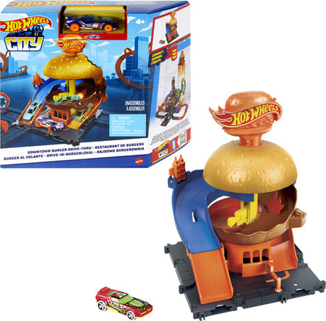 Hw City Burger Blitz Playset, Hot Wheels, Collectibles