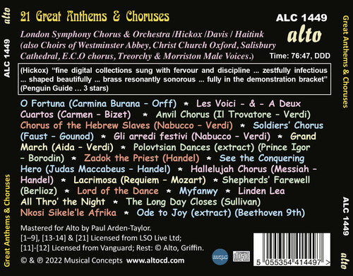 Great Anthems & Choruses, Richard / Davis Lso / Hickox, CD