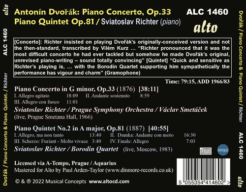 Dvorak Piano Concerto/ Piano Quintet Op. 81, Sviatoslav / Prague Symphony Orchestra Richter, CD