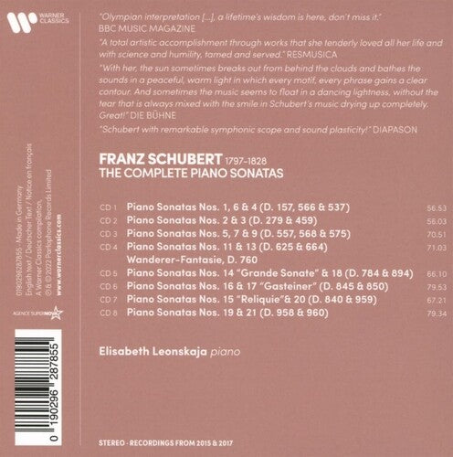 Schubert: Complete Piano Sonatas Wanderer Fantasy, Elisabeth Leonskaja, CD