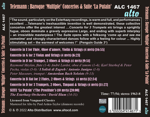 Telemann 'Multi-Instrument' Concertos, Zagreb Soloists, CD