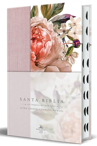 Biblia Reina Valera 1960 Letra Grande. Tapa Dura, Tela Rosada Con Flores, Tama?o Manual Con ?ndice / Spanish Bible Rvr 1960, Large Print, Hardcover, P by Reina Valera Revisada 1960