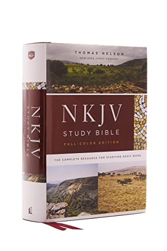 NKJV Study Bible, Hardcover, Full-Color, Red Letter Edition, Comfort Print: The Complete Resource for Studying God's Word -- Thomas Nelson, Bible