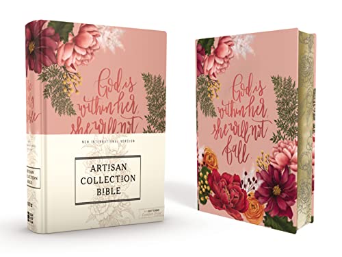 Niv, Artisan Collection Bible, Cloth Over Board, Pink Floral, Designed Edges Under Gilding, Red Letter Edition, Comfort Print -- Zondervan, Bible