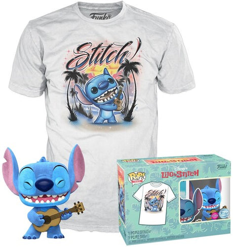 Lilo & Stitch- Ukelele Stitch(Fl)- M, Funko Pop&Tee:, Collectibles