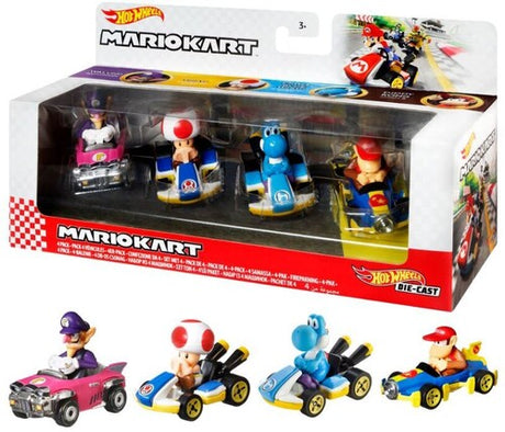 Hot Wheels Mario Kart Die Cast 4 Pack 4, Hot Wheels, Collectibles
