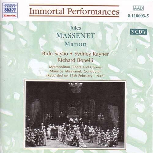 Massenet: Manon / Various -- CD