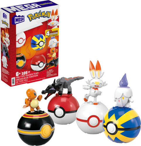 Pokemon Fire Type Trainer Team Building Toy Set