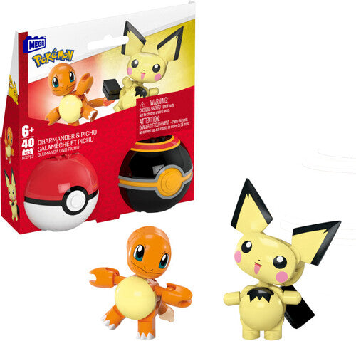 Pokemon Pokeball 2Pk Charmander & Pichu Building