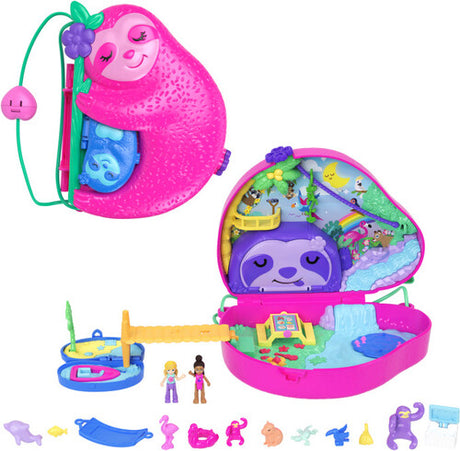Polly Pocket Sloth Family 2 In 1 Purse Compact, Polly Pocket, Collectibles